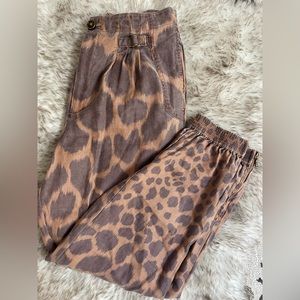 Anthropologie animal print joggers